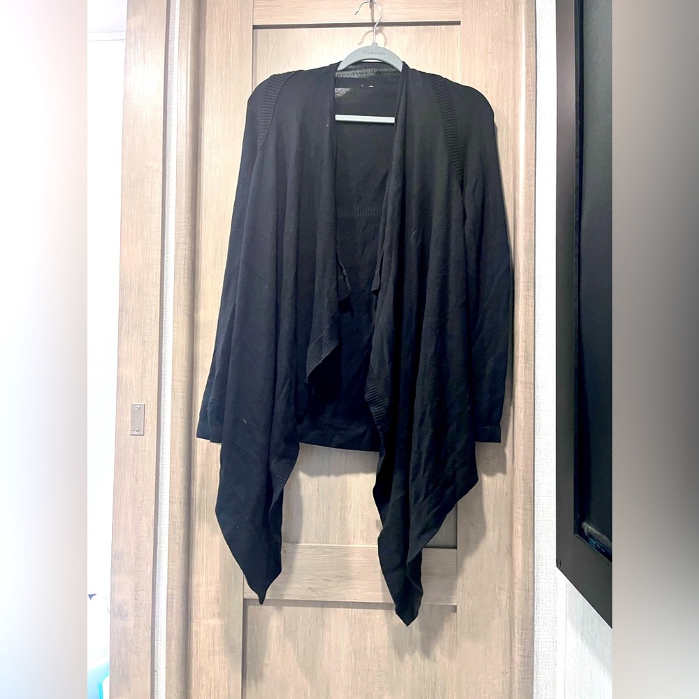 Lululemon black open front waterfall cardigan sz Small